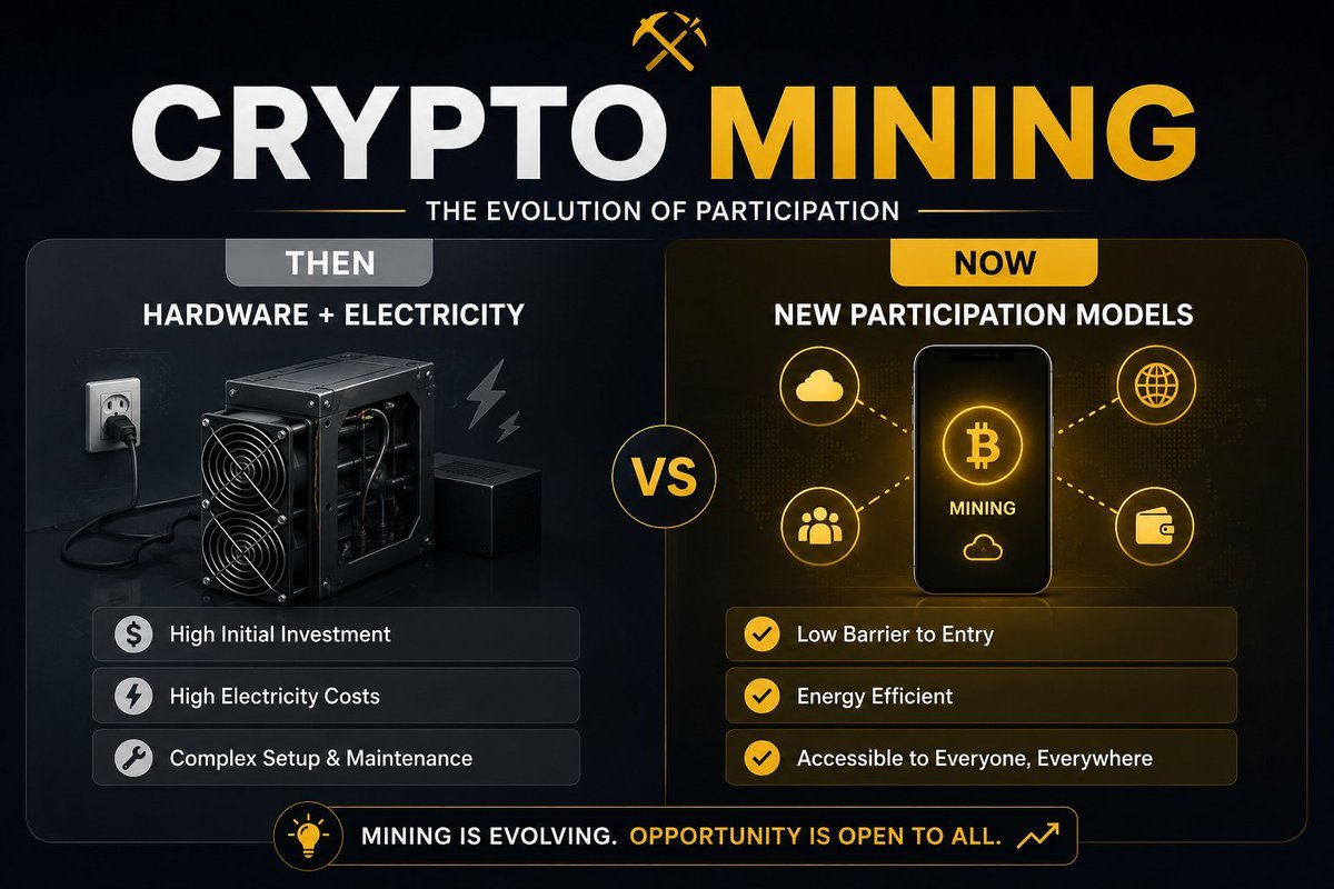 ByreddyVen6f's tweet photo. @Kyxlabsnetwork @NischalShetty @NeelKukreti @IITian_InCrypto Most people hear crypto mining and immediately think

 Expensive hardware
 Huge electricity bill
 Technical setup

But mining models have evolved

Mobilefirst and cloudbased approaches are making crypto participation much simpler for everyday user https://t.co/1amd7fygAK