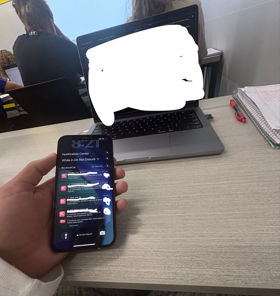 bilalc_1's tweet photo. woke up, went straight to 7:30am English class

checked my phone, made money while sleeping, lowkey tuff. time to write my essay 😪✌️ https://t.co/k6g9sMsjJk