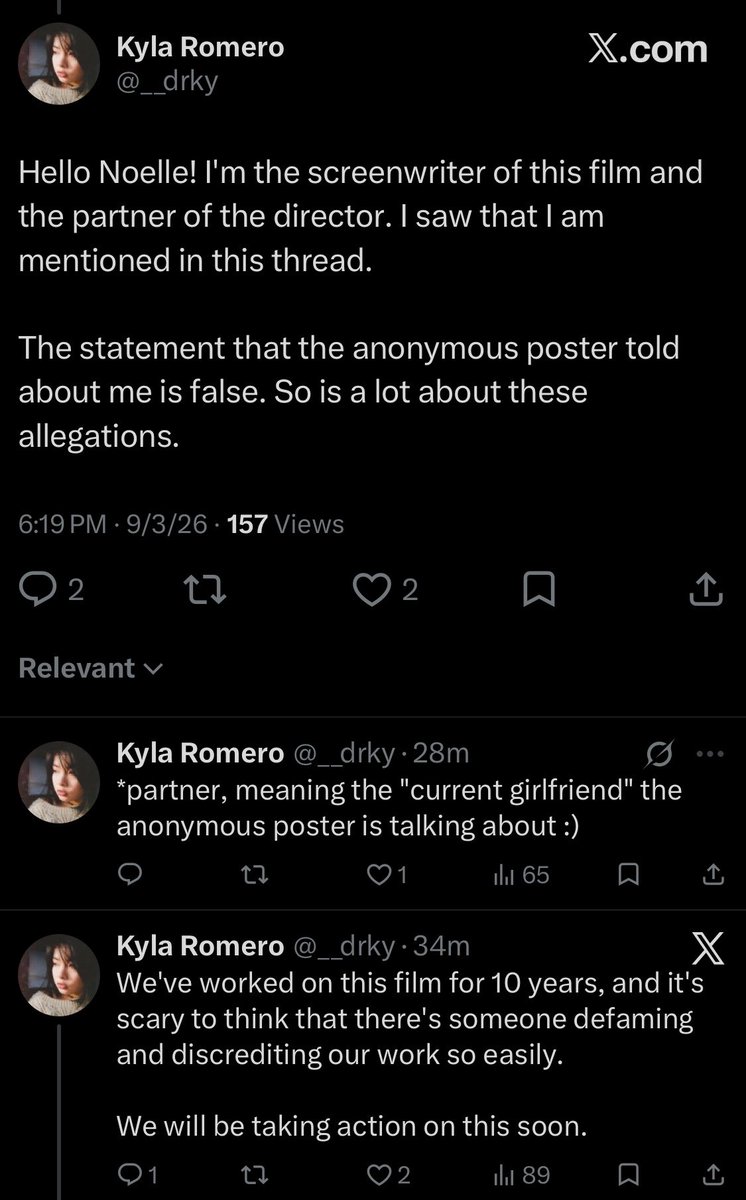 SpikeDaddy63's tweet photo. Naglabas na ng denial ang girlfriend ni Arvin Belarmino. Ayon sa kanya, hindi daw totoo. Hindi din daw siya groomed. Pero 10 years na daw nilang ginagawa yung film. Pero diba 26 years old lang si gf? So ano, 16 pa lang siya nung nagsimula ang "collaboration" nila.

Hmmm… https://t.co/dHOxWdV7Wu