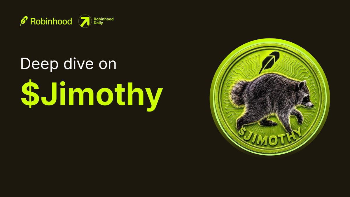 RHDaily__'s tweet photo. Deep Dive: $JIMOTHY @OGJimothyPons

The OG raccoon on Robinhood Chain.

$JIMOTHY is a community-driven meme project built around a recognizable raccoon character, internet culture, and Robinhood Chain energy.

The project stands on four pillars:
> Community
> Memes
> Culture
> OG energy

After a community takeover, Jimothy became driven by the people behind it—turning community participation and content creation into the core of the project.

The Meme Wall shows how the community continues to expand the character through artwork, reactions, and shareable content.

Jimothy’s thesis is simple:

> Character creates recognition.
> Memes create distribution.
> Community creates culture.