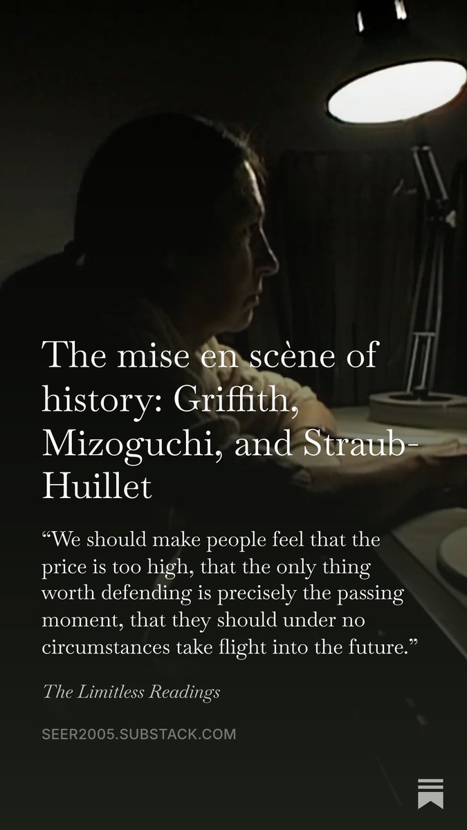 mise_en_seer's tweet photo. [LINK BELOW] I've returned to Substack with a new piece talking about Griffith, Mizoguchi, Straub-Huillet, and more. Check it out if you can! https://t.co/rLz5rVZh5r