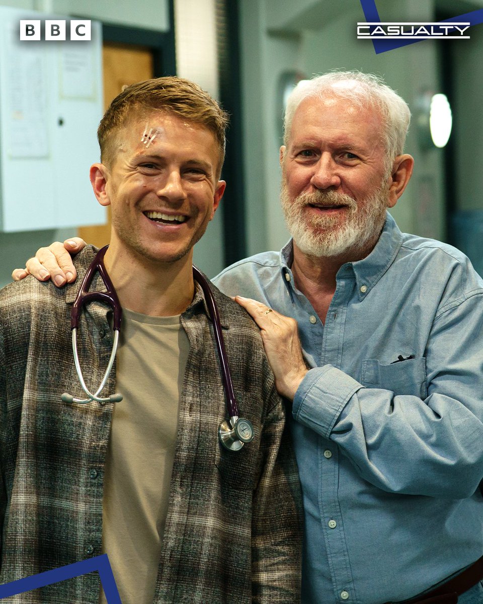 BBCCasualty's tweet photo. Guess who’s back for #Casualty40 👀 We’ll give you two clues! 💚 https://t.co/zUt1gR0rbX