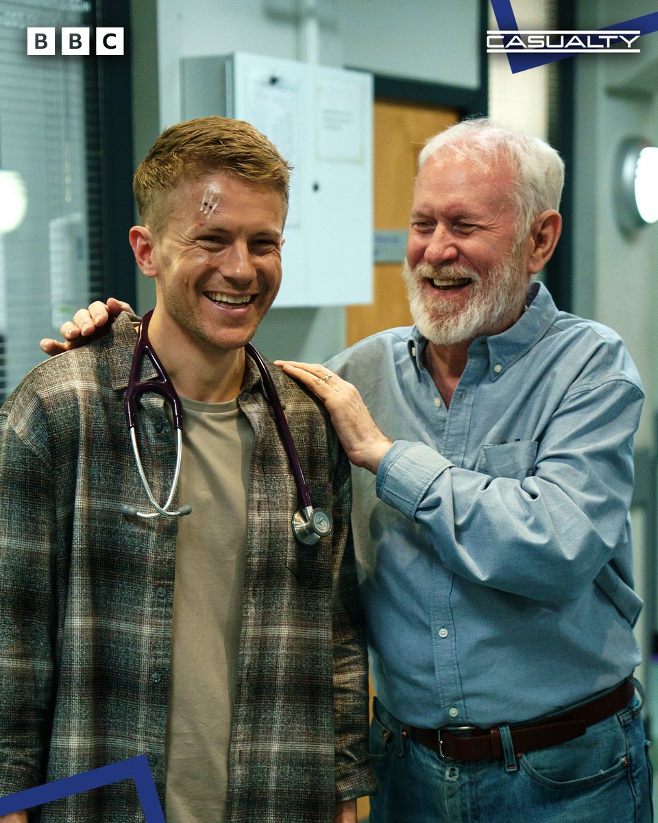 BBCCasualty's tweet photo. Guess who’s back for #Casualty40 👀 We’ll give you two clues! 💚 https://t.co/zUt1gR0rbX