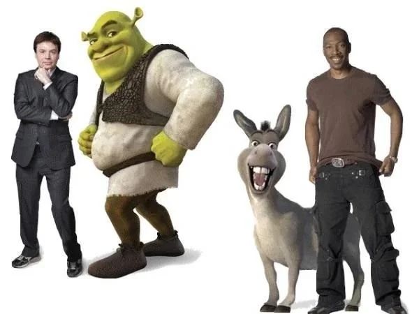 internetpreai's tweet photo. celebrities posing next to their animated characters https://t.co/PLHtjNw4EC