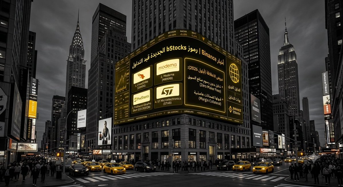 15x5l's tweet photo. فرصة جديدة تولّع السوق من بينانس! 💥⚡️

​أعلنت منصة Binance رسمياً عن إدراج 4 أزواج جديدة لرموز الأسهم المبتكرة bStocks للتداول الفوري (Spot) وبوتات التداول، وبدت الانطلاقة الفعلية! 🔥

​الأسهم المضافة:
​CrowdStrike (CRWDB) 🛡️
​Moderna (MRNAB) 🧬
​SQQQ (SQQQB) 📉
​ST Microelectronics (STXB) 🔬

​ليه الخبر يهمك؟
​تداول بدون رسوم (Zero Maker Fees): تداول على الأزواج الجديدة بدون أي رسوم صناعة سوق لآخر الشهر!

​اعتمادها كضمان (Collateral): تقدر تستخدم الرموز الجديدة كضمان في تداولات الهامش (Cross & Portfolio Margin). 📈

​تحويل مجاني 1:1: تحويل مباشر من الأسهم التقليدية إلى bStocks وبنسبة متساوية وبدون رسوم! 🎯
​جهز محفظتك ولحق الموجه! 🚀⚡️

#Binance #بينانس #BinanceArabic #CryptoNews #أخبار_العملات_الرقمية #تداول

#bStocks #الأسهم_المشفرة #التداول_الفوري #SpotTrading #ZeroFees