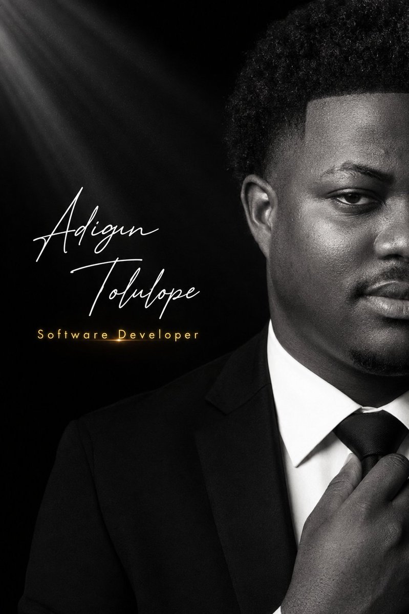 thistolulope's tweet photo. Building with purpose. Creating with passion. 🚀💻

I’m Adigun Tolulope — a Software Developer passionate about turning ideas into powerful digital solutions. This is just the beginning.

Portfolio: https://t.co/UCXhL4eWM4

#SoftwareDeveloper #BuildingTheFuture #AdigunTolulope https://t.co/gNrlOKC85F