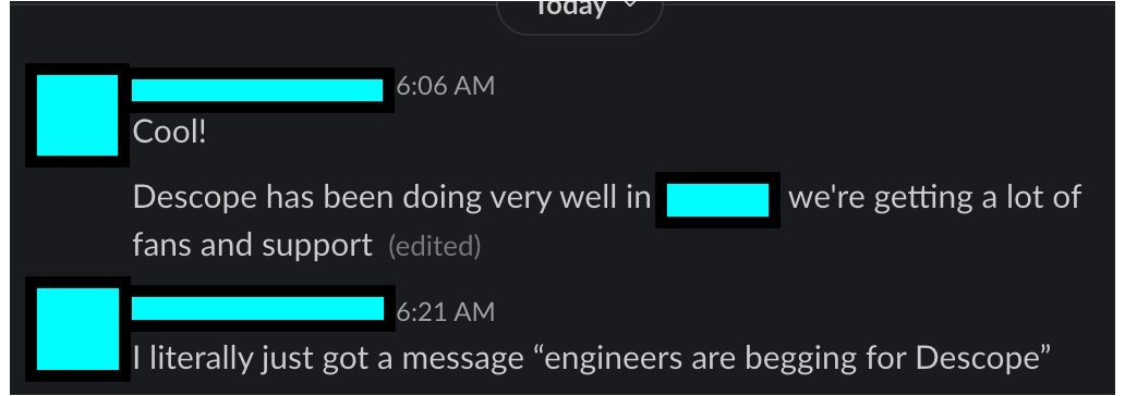 rishi_bhargava's tweet photo. Slack message from a large customer (public safety operations platform) https://t.co/ckd2yoyObX