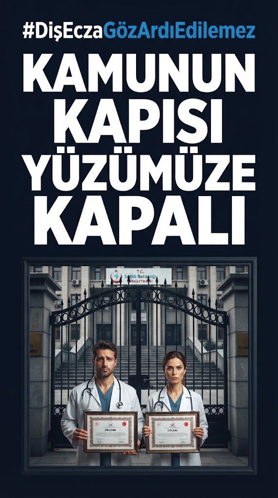 seydatrr's tweet photo. İstihdam yetersizliği yüzünden mesleğini icra edemeyen genç hekimlerimizin sesi duymamazlıktan gelinmemeli.
#DişEczaGözArdıEdilemez
@suayipbirinci @erolozvar  @drmemisoglu @DrYerebakan @RTErdogan 
@memetsimsek 
@tcbestepe @Akparti https://t.co/j9MAAk2r0I