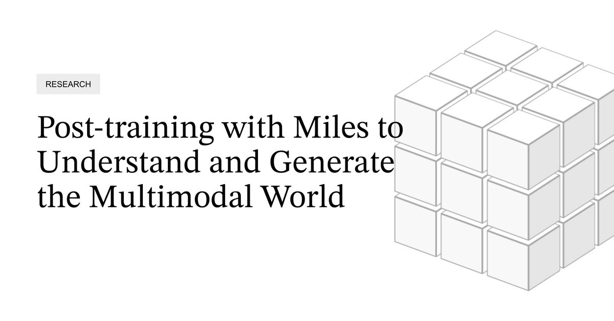 radixark's tweet photo. The real world is multimodal. For AI to understand and recreate it, models need to learn across modalities.

In our latest blog, we show how Miles supports that learning with a shared post-training design for VLMs and diffusion models.

Link in the comments. 🔗 https://t.co/wu4Gq0hUdA