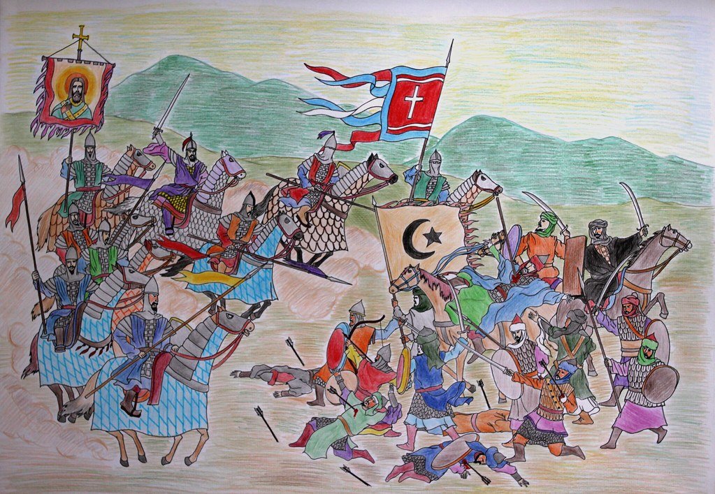 AncientHistorry's tweet photo. September 3, 863. This is the day the Byzantine Empire stopped losing.

For roughly two centuries the story of Byzantium had been one long defensive crouch. Arab armies raided into Asia Minor nearly every year. You did not stop them. You survived them and rebuilt.

In summer 863 Umar al-Aqta, emir of Melitene, drove deep into Byzantine territory, reached the Black Sea and sacked Amisos. He had been doing this successfully for about thirty years.

Emperor Michael III sent his uncle Petronas, and Petronas did the thing the Byzantines were world class at and never get credit for.

He did not chase him. He coordinated three separate armies converging from three different directions across an enormous distance, with no communication faster than a man on a horse, and closed them around Umar near the Lalakaon river in Paphlagonia.

The night before, both sides raced for the same hill. The Byzantines got there first.

On the morning of September 3, Umar attacked westward at Petronas. Petronas held. Then the other two armies arrived on his rear and both flanks at once.

The rout was total. Umar died on the field. His son got away and was captured within days.

Melitene never threatened the empire again, and the direction of two hundred years reversed. From here Byzantium went from absorbing raids to expanding, and kept expanding for roughly a century.

Then there is the second order consequence, which is the part worth sitting with. With the eastern emergency resolved, Constantinople could finally apply serious pressure in Europe. The very next year, in 864, the Bulgarian ruler Boris accepted Christianity from Constantinople instead of from Rome.

Which is a very large part of the reason the Slavic world is Orthodox and writes in Cyrillic today. All of it downstream of one river in northern Turkey and a raid that went one town too far.