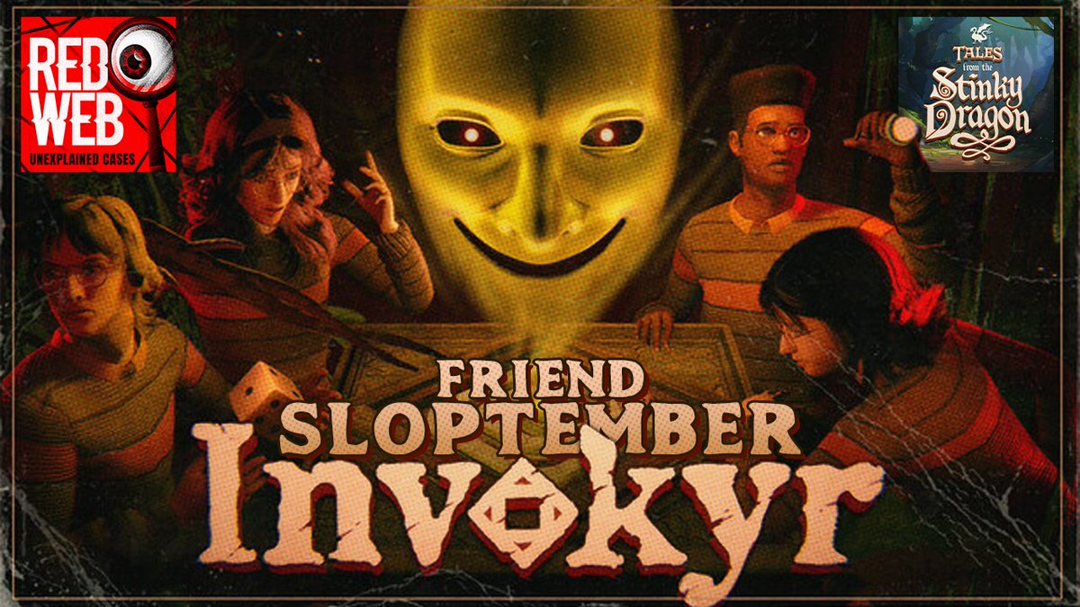 RedWebPod's tweet photo. Red Web &amp; Tales From the Stinky Dragon join forces in Invokyr! Can they survive the haunted mansion and conquer a cursed board game based on Jumanji?

Watch now for FREE: https://t.co/9P55EBJ3Uv https://t.co/Fl7vgFvU6R