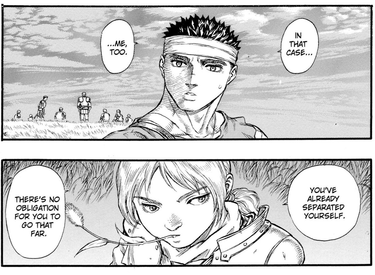 antagonangel's tweet photo. Post-torture, Guts still gave Griffith the space to feel human, not treating him as a thing to be pitied.
The Hawks lamented about his role in leading them, but not Guts. He hadnt planned to leave. He would've looked after Griffith forever. ❤️‍🩹 https://t.co/5sBAJL67Ef