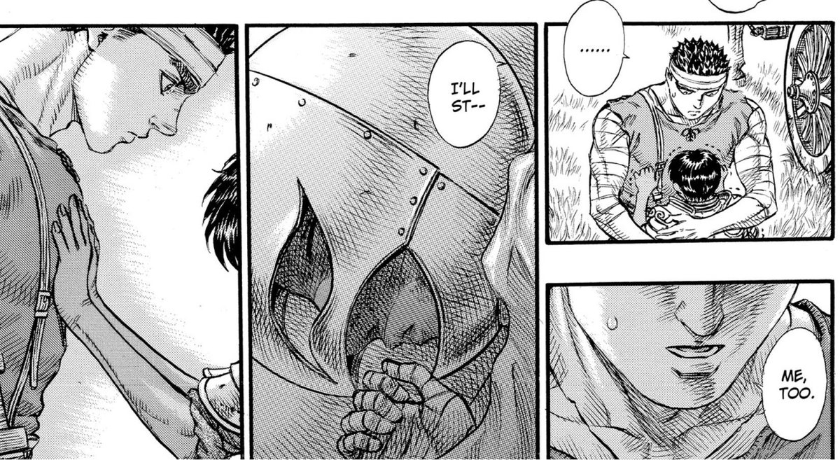 antagonangel's tweet photo. Post-torture, Guts still gave Griffith the space to feel human, not treating him as a thing to be pitied.
The Hawks lamented about his role in leading them, but not Guts. He hadnt planned to leave. He would've looked after Griffith forever. ❤️‍🩹 https://t.co/5sBAJL67Ef