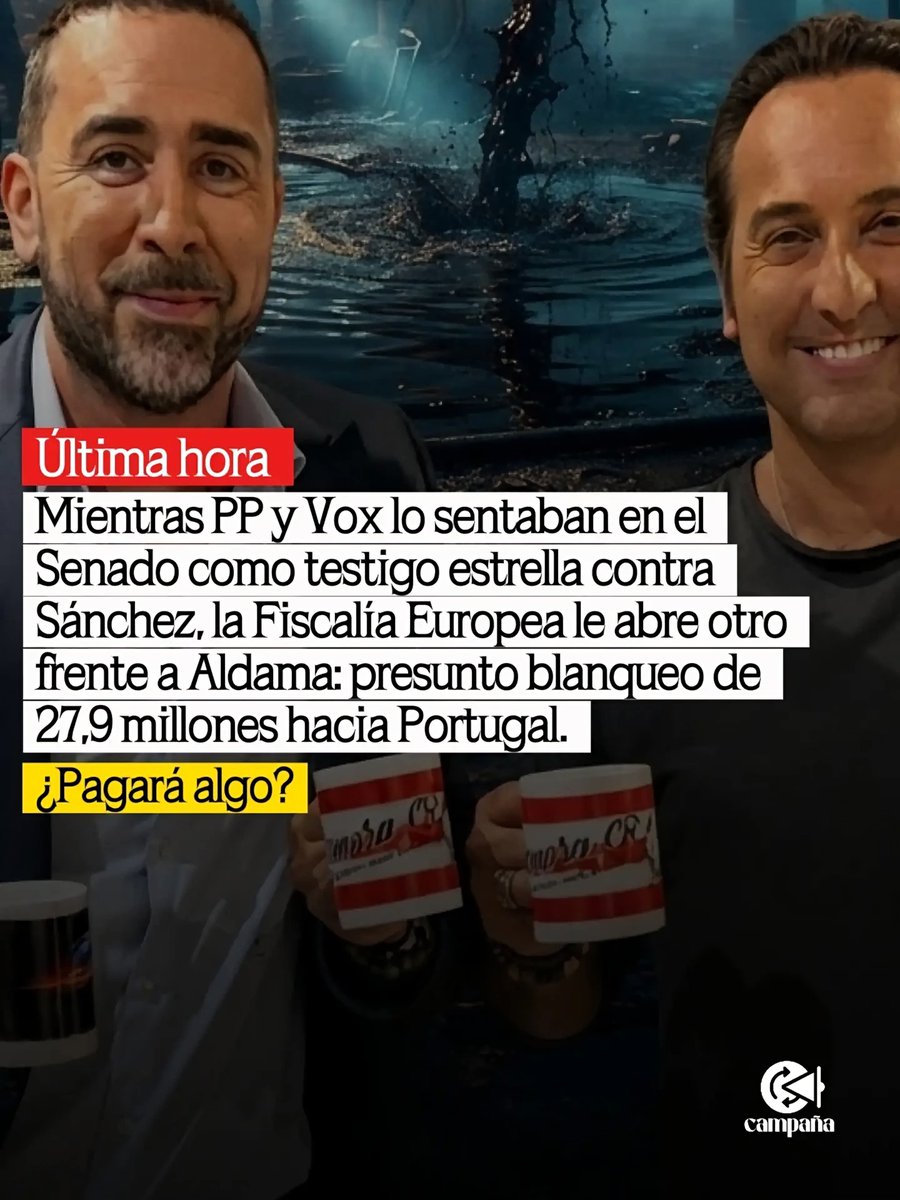 jebl_'s tweet photo. 🚨 La Fiscalía Europea traslada al juez Pedraz un decreto (20 julio) que sitúa a Aldama en el desvío de 27,9M€ entre 2022 y 2024, dentro del "caso hidrocarburos", que investiga un presunto fraude de IVA de más de 180 millones.

Mientras las togas en España le protegen y cuida... https://t.co/eLGIgT13bj