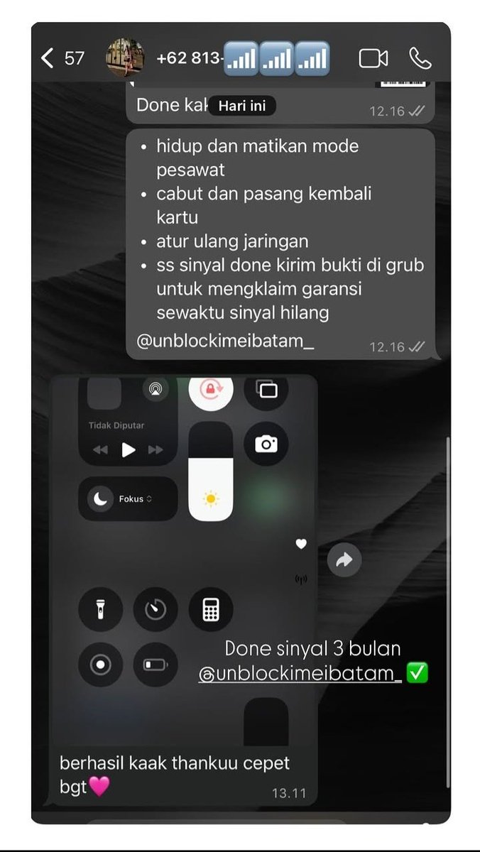 MoshiStoreid's tweet photo. WTS JASA UNBLOCK DAN UNLOCK, BUAT JARINGAN IMEI BERMASALAH BISA ATASI DI SINI
☎️:https://t.co/KrGcKBeSGJ
✅BEACUKAI
✅3 BULAN 
✅TRY ONLY 

DONE HITUNGAN JAM,AMAN DAN BERGARANSI….ORDERAN FAST https://t.co/xdCebbYq5u