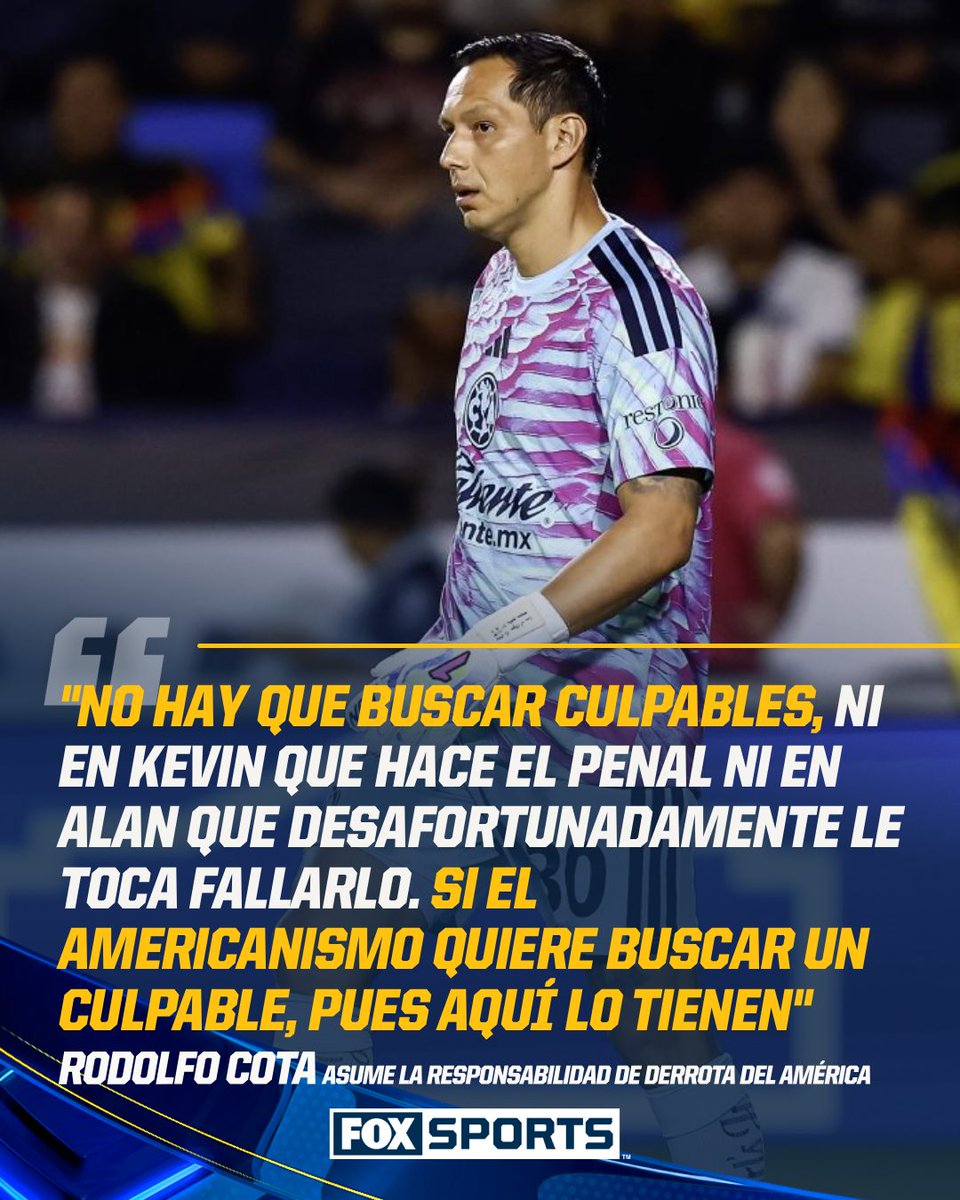 FOXSportsMX's tweet photo. EL PORTERO DE LAS ÁGUILAS DIO LA CARA 🥹

Rodolfo Cota asumió la responsabilidad de la derrota del América en la Leagues Cup 😱

El guardameta le pidió al americanismo que si van a señalar a alguien, debe ser a él 🦅

#CentralFOX https://t.co/c1bV2m831e