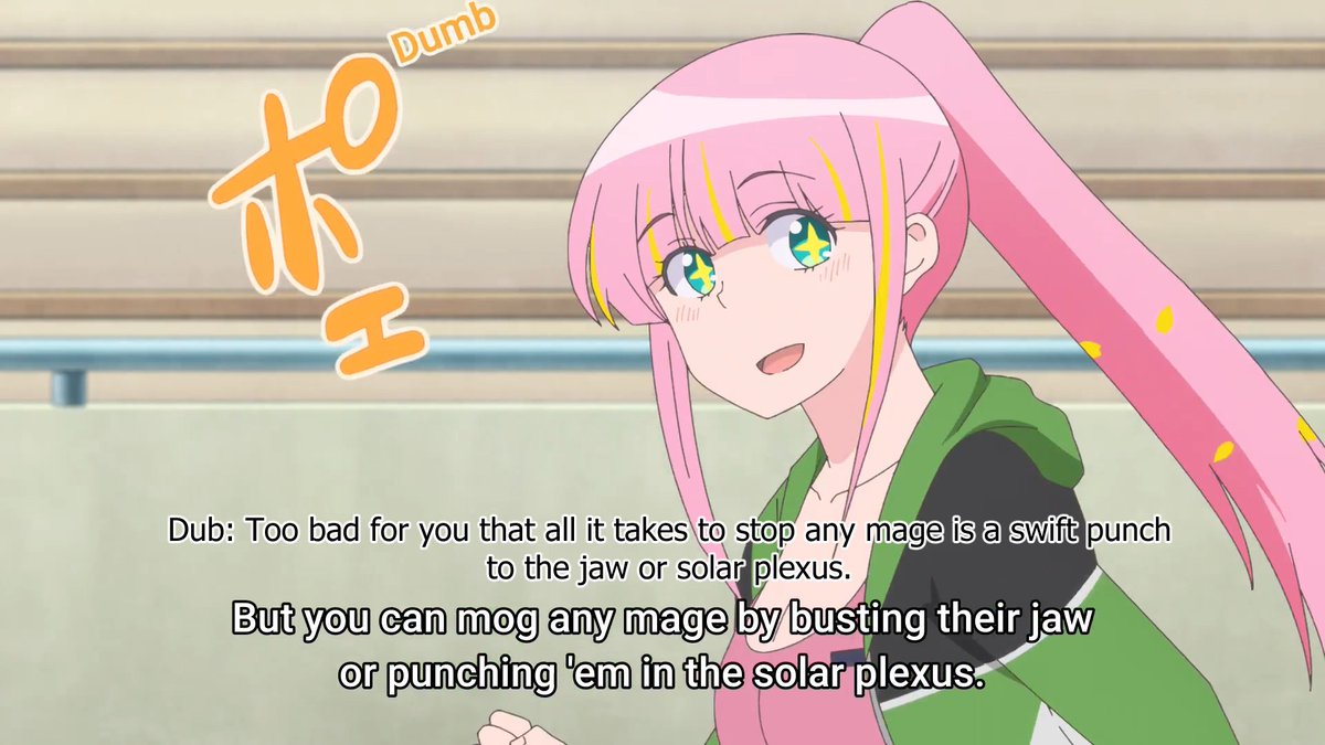 PepabelleTAS's tweet photo. You think it's fine in the sub, then they pull out "mog".

Then in dub, they keep Meteor's lines fine, but change Minto's lines to say "hella rad".

What are the translators doing? It was fine for the past 7 episodes. Then this in 8th. https://t.co/eJ2b6o3hGZ
