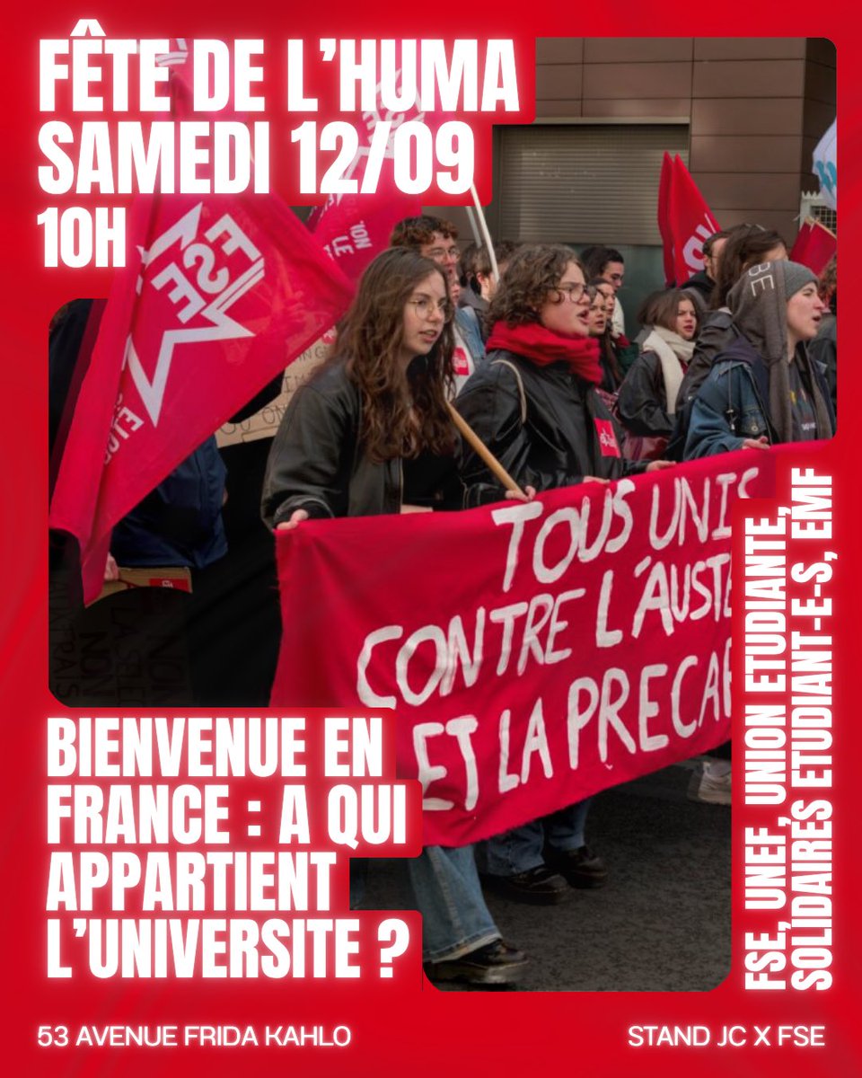 FSE_natio's tweet photo. 📣 Premier débat de l'Huma : "Bienvenue en France : à qui appartient l'université ?"

1/3 https://t.co/gs8gQ7yBB6