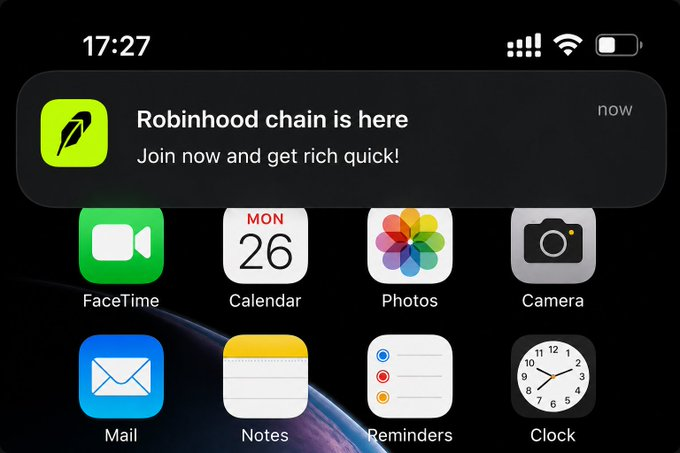TheGreatDev22's tweet photo. WTF RH JUST SEND US THIS NOTI !!!

THIS IS TO GOOD
GET RICH QUICK https://t.co/HYaBkthqfy
