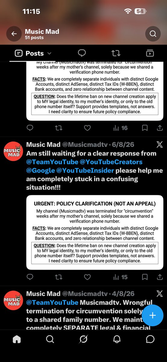 Musicmadtv's tweet photo. It’s been 3 months am asking for a clarification from @TeamYouTube don’t know whether they shadow banned me !! Hello @TeamYouTube @YouTubeCreators is there anyone? https://t.co/Yx7NrfQ1ot