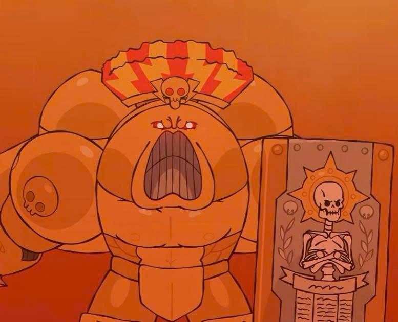 vinagolem's tweet photo. Here the skeleton dude on a shield i added to my game. PRAISE BE https://t.co/vho7E763We