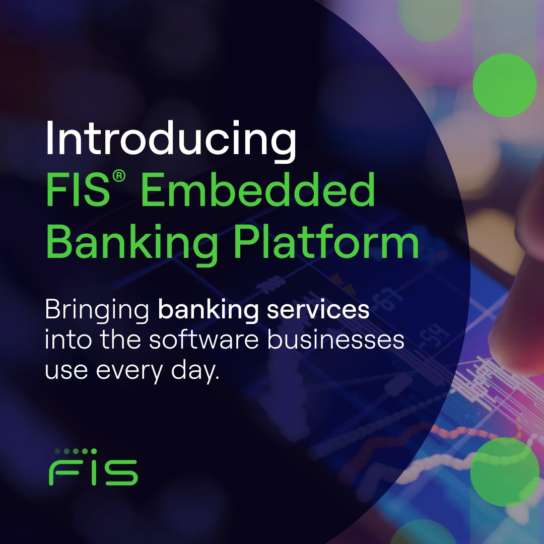 ashokgaur89's tweet photo. Today, we've announced FIS® Embedded Banking Platform, enabling financial institutions to embed accounts, cards and payments into the software their corporate customers already use.

Learn more: https://t.co/a7nMS7jcTd https://t.co/cw45ctRvXD