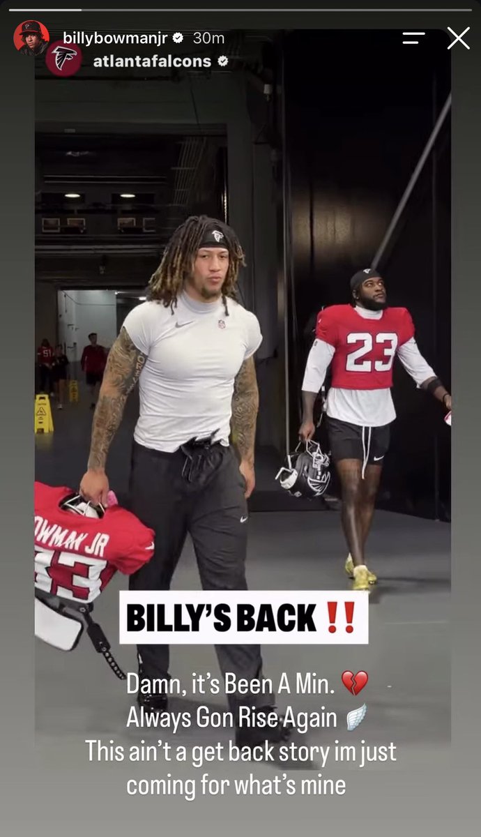carrielynnxox's tweet photo. Billy Bowman Jr. on being back at practice today: “Damn, it’s Been A Min. 💔 Always Gon Rise Again 🪽 This ain’t a get back story I’m just coming for what’s mine”

HES BACK 🔥 https://t.co/M3k00mC3Rk