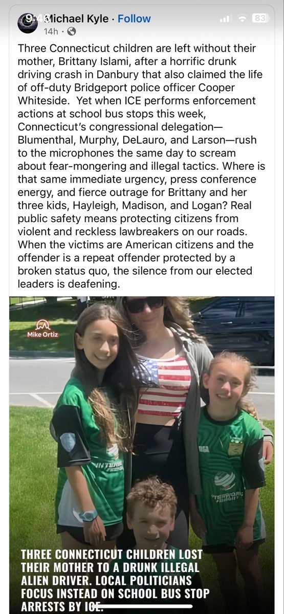 MonaColwell's tweet photo. @NedLamont @willefixit This is embarrassing. Do you respect the life of the police officer or the mom who died because of an illegal immigrant? These are just two of many victims in our state … do you respect them? Do you care about them? https://t.co/AFldpEuZQI