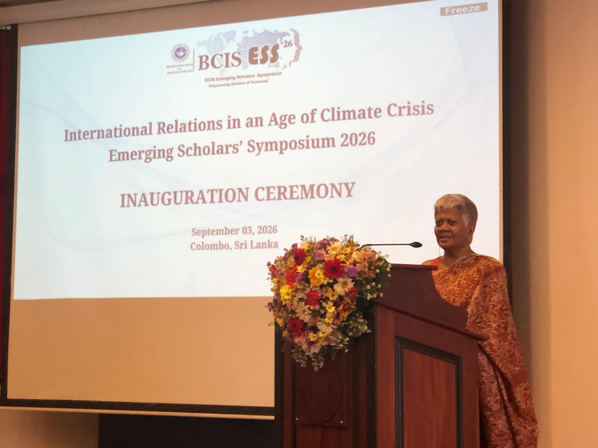 RCSSwire's tweet photo. Two RCSS researchers presented papers at the Emerging Scholars Symposium (ESS) 2026, held at the Bandaranaike Centre for International Studies on 3 September 2026 in Colombo, on the theme "International Relations in the Age of Climate Crisis."

Read More: https://t.co/8Du2HIV92X https://t.co/EZNQ1kecii