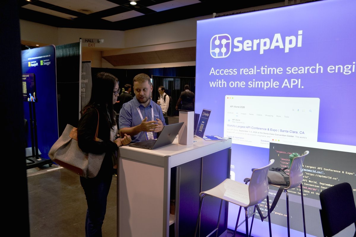 SerpApi's tweet photo. A look at API World Santa Clara 📸

A few moments from yesterday, filled with great conversations, demos, and new connections.

We’re back today, so stop by the SerpApi booth and say hi! Booth 609✨

#APIWorld #APIWorld2026 #SerpApi https://t.co/vqwiHsX1YD