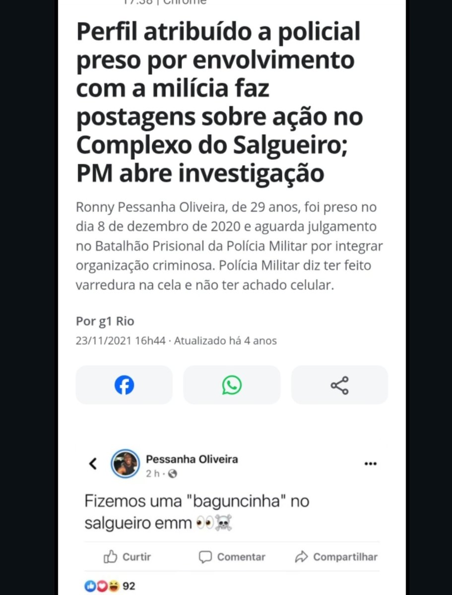DeafLyma's tweet photo. milicia soltou fogos quando teve matança 122 bucha rio das pedras é um vespeiro polícia que mais bate mat4 milíco é civil, vários bopes tem rabo preso.
ano passado tal ronny ex bope preso treinava os mlk CV era milí em 2021 preso debochou da "chacina"sg lixo já era bandido tbk🤡 https://t.co/ev5VWl60LL