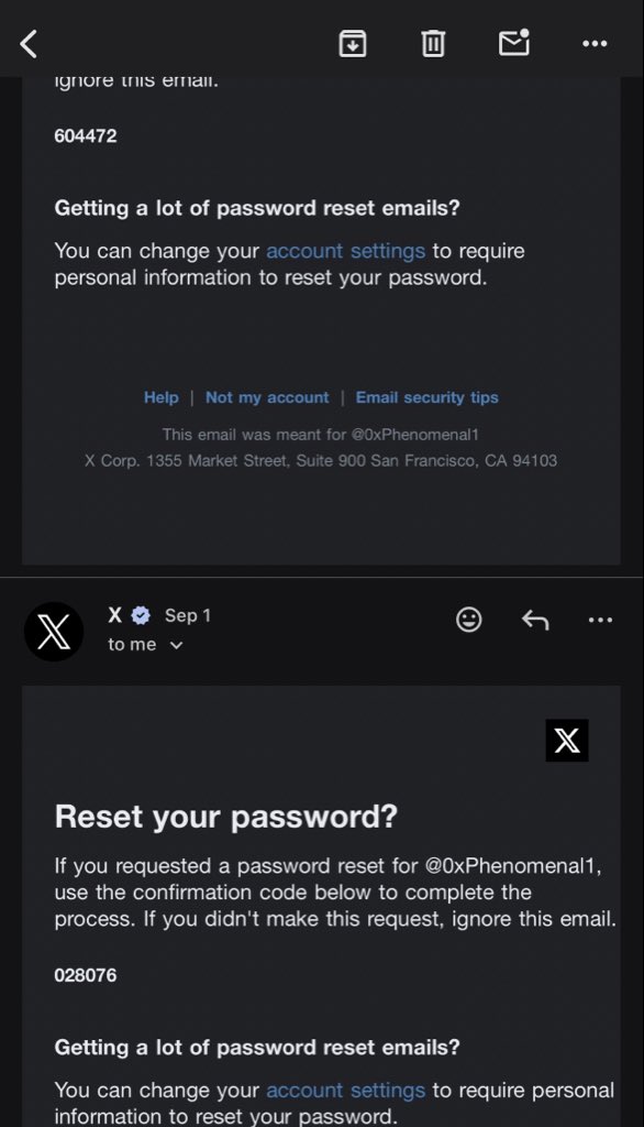 0xPhenomenal1's tweet photo. Am I late to this trend forget to check Gmail 
so I am not washed 🐸
#PasswordReset https://t.co/VOngiA257y
