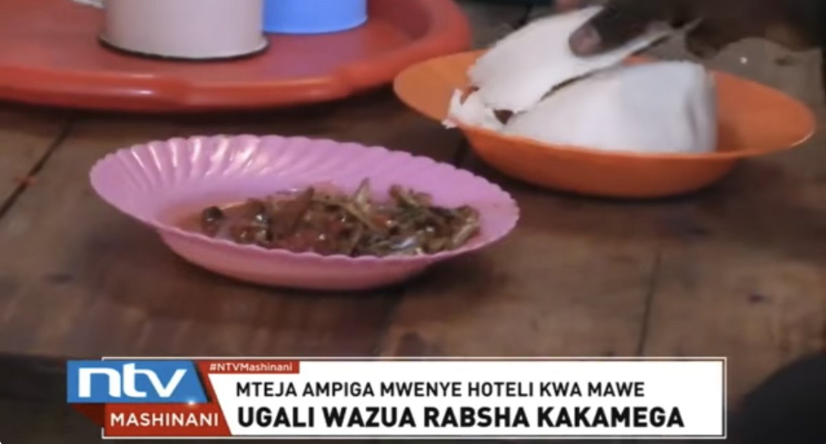 ntvkenya's tweet photo. Jamaa ampiga mwenye hoteli kwa kupandisha bei ya ugali-omena hadi Sh100 Kakamega

https://t.co/S8Js4kTN3k https://t.co/b3T0jhe1is