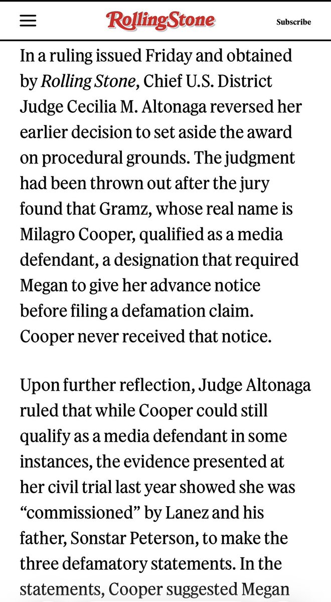 NoDiddy916's tweet photo. @QKeeyuh @Inxplcbly_Xplct @DocumentTingz U a CLEARLY don’t know….. here’s some homework go pull up where they said Milagro is no longer considered media you won’t find it becuz they never said that the judge just reversed the defamation part of the case you really are lost here now READ lol smh https://t.co/i42poUA3Io