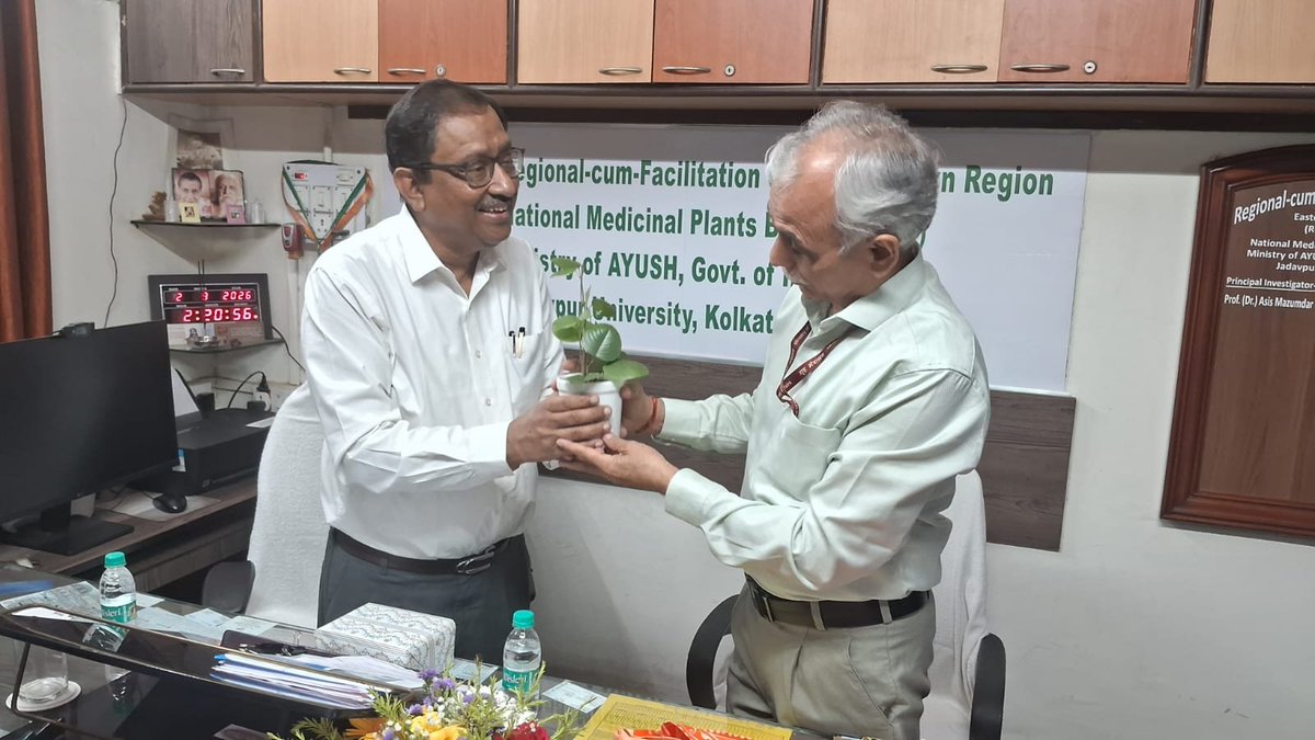 RCFC_ER's tweet photo. Prof. (Dr.) Mahesh Kumar Dadhich, CEO, NMPB, visited RCFC-ER, Jadavpur University, Kolkata, on 2 Sept 2026. He reviewed activities, progress &amp; future plans, and guided the team towards greater impact in the Eastern Region. 
@nmpb1 https://t.co/PpdIuiinSL