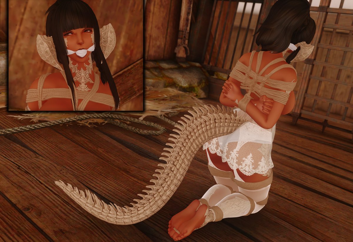 sahalizard's tweet photo. Mama croc not pleased with how villainess of her calibre is being treated. Skipping morning stretches is costing her, with how tight the boxtie is. https://t.co/RJVrWsqrjt