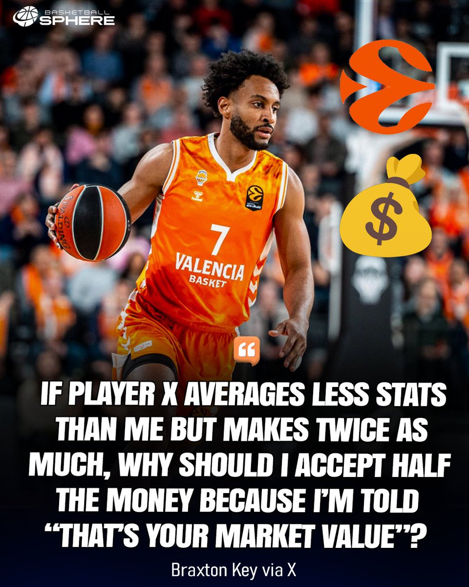 BSphere_'s tweet photo. “I’ve always wondered why EuroLeague salaries aren’t public. Not because fans need to know how much money is in someone’s bank account, but because salary is an integral part of the context of professional basketball.

If a player earns 500,000 euros and plays at the level of someone who costs 1.5 million or more, fans ought to know that. That should be celebrated! On the other hand, if someone has a 2 million contract and struggles, failing to deliver expected performances, fans also need to have that context.

Put the numbers out publicly. For players, coaches, everyone. Give fans deeper context, provide players with more information, and give EuroLeague another powerful way to grow and market its product.”

🚨 Braxton Key sends a public message, calling for more transparency around salaries and payments in the EuroLeague! 👀
#Fenerbahçe