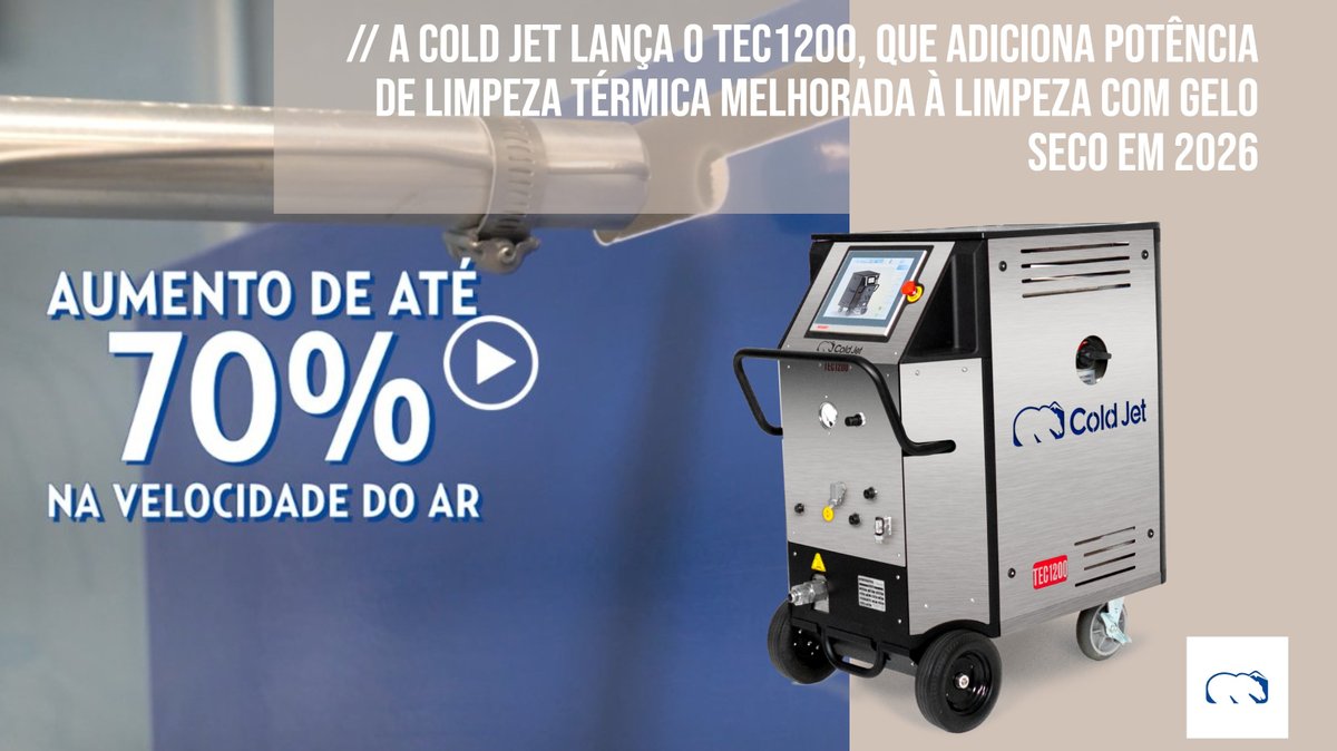 europawire's tweet photo. 🧊 Cold Jet lança TEC1200 para reforçar a limpeza com gelo seco

* Até 25x mais rápida em certas aplicações
* Remove tinta, adesivos e corrosão
* Calor ajustável
* Menor dependência de químicos e abrasivos
* 7 anos de desenvolvimento