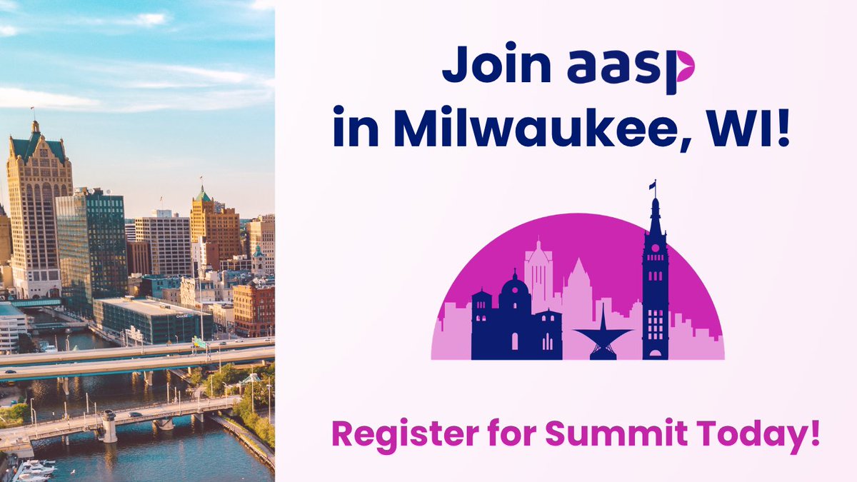 advserv's tweet photo. Join your colleagues in Milwaukee for the 2026 aasp Summit, Sept. 22–25! Connect, share ideas, learn from peers, and be part of the conversation shaping advancement services.

Online registration closes Sept. 9. Don’t miss it! 🙌

https://t.co/Emwbor3vYv https://t.co/kKi9EQ52CR