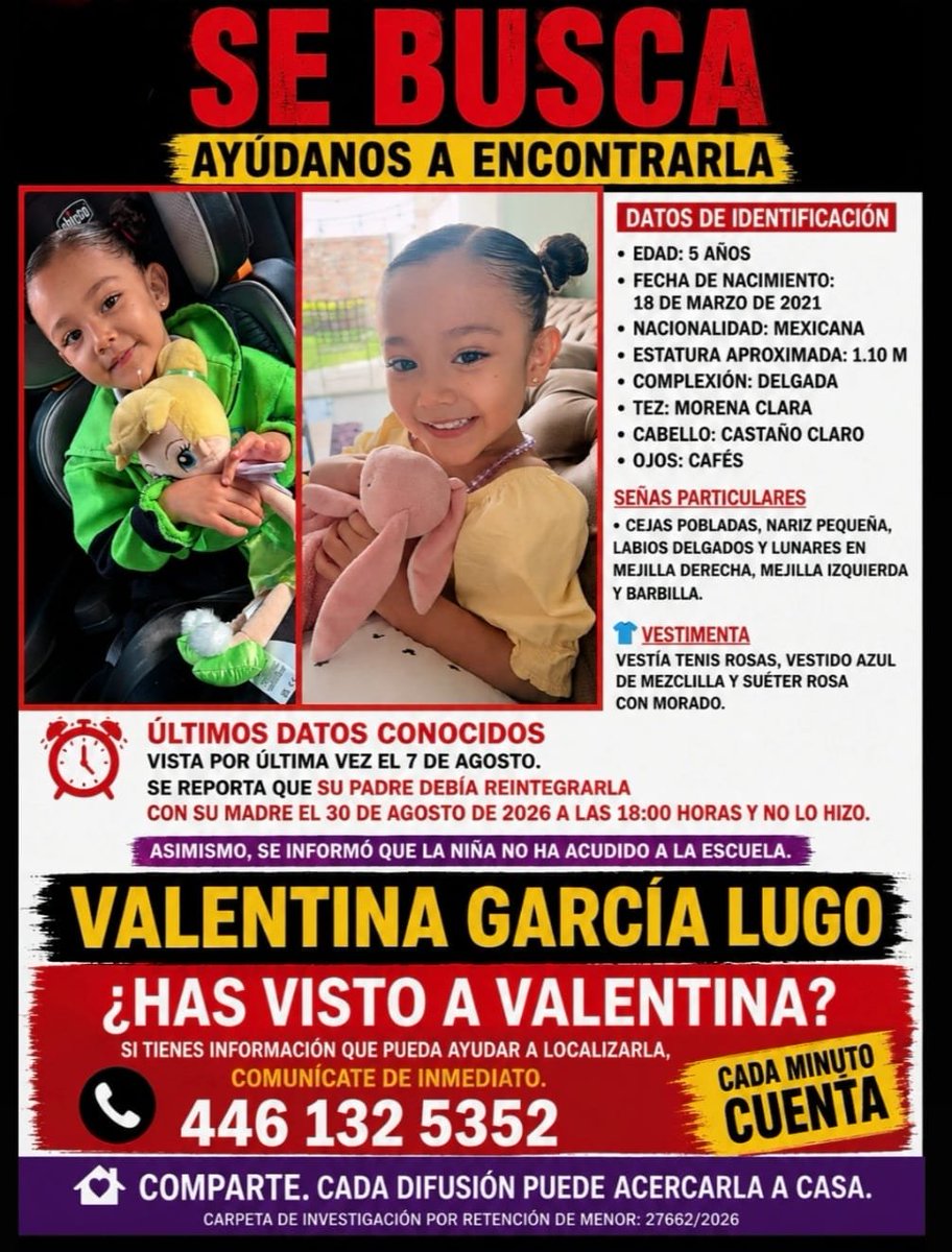 MadresLibresVV's tweet photo. 🚨🚨🚨🚨🚨🚨🚨
ALERTA VICARIA 
Esta pequeñita fue sustraída y es ocultada por su progenitor! Su mami la busca y es con quien tiene que estar
No mas #ViolenciaVicaria 
#queretaro
#cdmx https://t.co/yeIxxy8zIQ