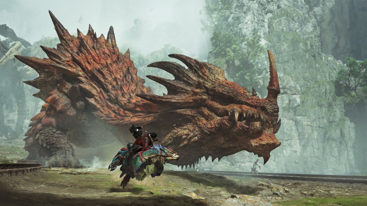 FrMonsterHunter's tweet photo. ⚔️ Les annonces du jour de Monster Hunter Wilds: Ascendance en récap':

• Le gigantesque Lao-Shan Lung menace les Terres interdites, poussant l’équipe d’expédition à bâtir la forteresse de Madoï, le nouveau camp de base.

• Tous les personnages bénéficient d'un changement de design à cause du saut temporel de l'extension.

• Nata fait son retour aux côtés de Gargare, un Wudwud.

• Araketa : nouvelle wyverne rapace chassant en meute et utilisant les courants d’air à très grande vitesse.

• Gundoraja : un nouveau Dragon ancien serpentin capable de contrôler les tempêtes.

• Retour des Dragons anciens, arrivée du Rang Maître et difficulté revue à la hausse.

• Des drôles de créatures parasites sortent des entrailles des monstres gardiens... 

📅 Sortie prévue toujours en 2027.