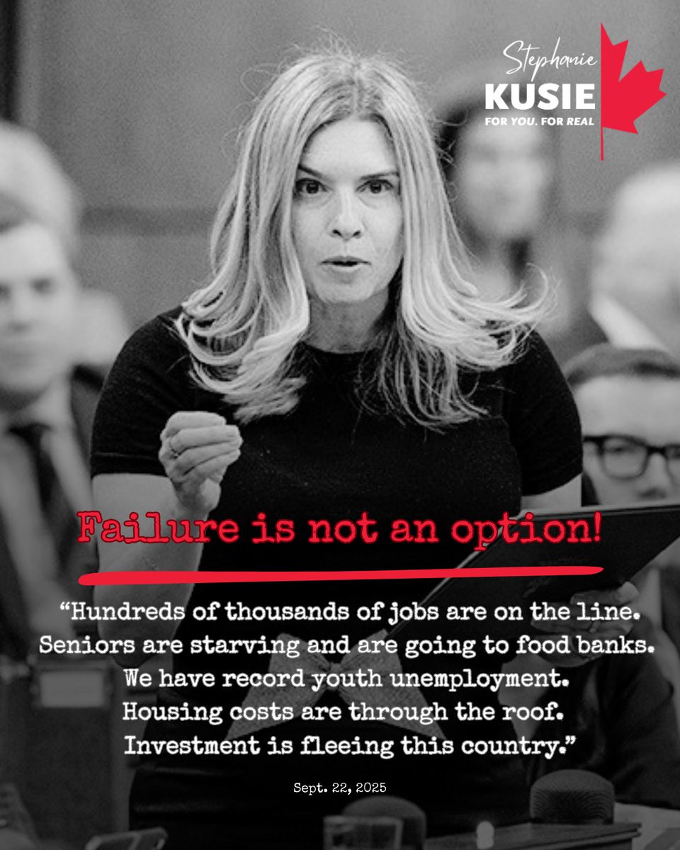 StephanieKusie's tweet photo. Canadians, for better or for worse, put their trust in Mark Carney to do what he said he was going to do: build a prosperous Canada. 

He has not delivered on his promises, and the future of our nation now hangs in the balance…I urge the PM to take action before it’s too late. https://t.co/gWDWkvsUMI