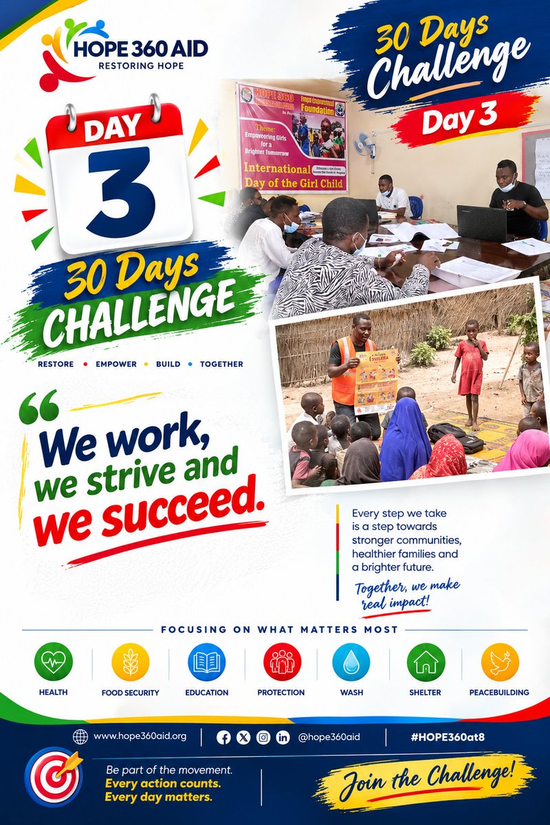 hope360aid's tweet photo. 💪 DAY 3 | 30 DAYS OF HOPE360

“We work, we strive and we succeed.” 💙💚❤️

Progress is never accidental. It comes from commitment, consistency, teamwork and the determination to keep moving forward.

For 8 years, HOPE360 Aid has made much impact and touch lives. https://t.co/bfHK4umar7