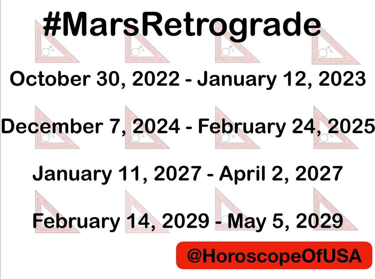 HoroscopeOfUSA's tweet photo. #MarsRetrograde
- Projects started in this time will FAIL
- VIOLENCE and FIRE can get out of control
- Affects engines, tools and weapons
- Not a good time for being AGGRESSIVE
#Astrology https://t.co/JZFvTv3mKG