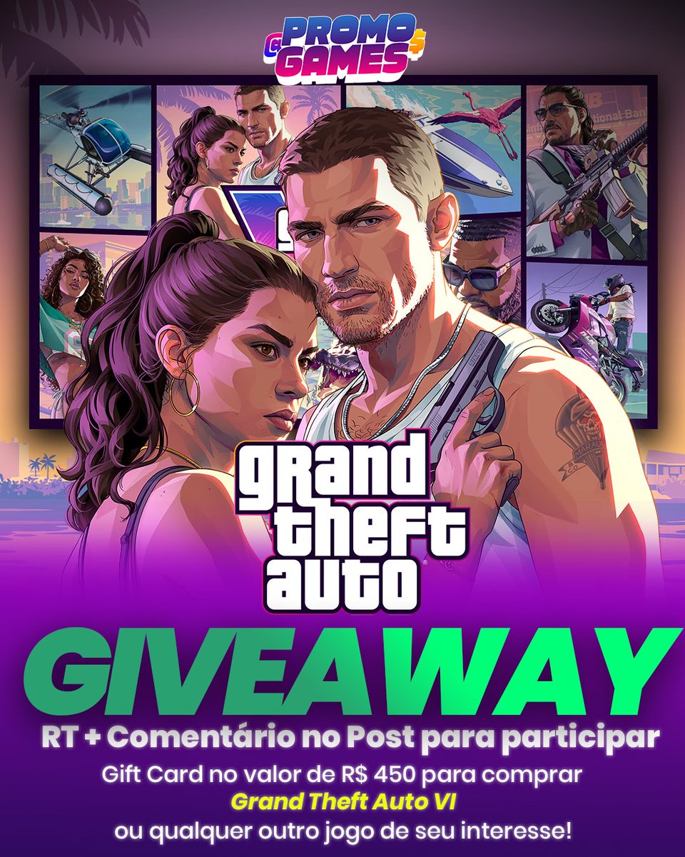 robertbitten_'s tweet photo. ✨GTA 6 para PS5 ou XBOX Series PODE SER SEU!!

Para participar:
- RT + Comentário nesse post
- Entrar em qualquer um dos grupos da PromoGames(link no primeiro comentário)

Resultado vai sair no dia 13 de Setembro, às 22h https://t.co/pj8UYwieEN