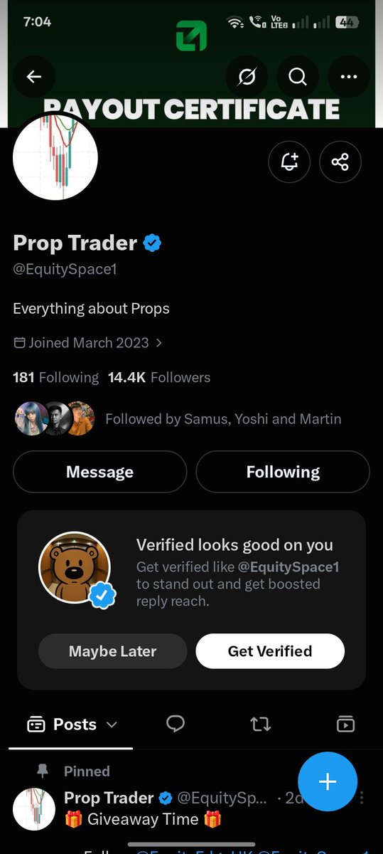 Jrpnch12's tweet photo. @martinfxtrade @EquityEdgeUK @EquitySpace1 done. LFG!!!
@knysush https://t.co/qAv1bbCjWK