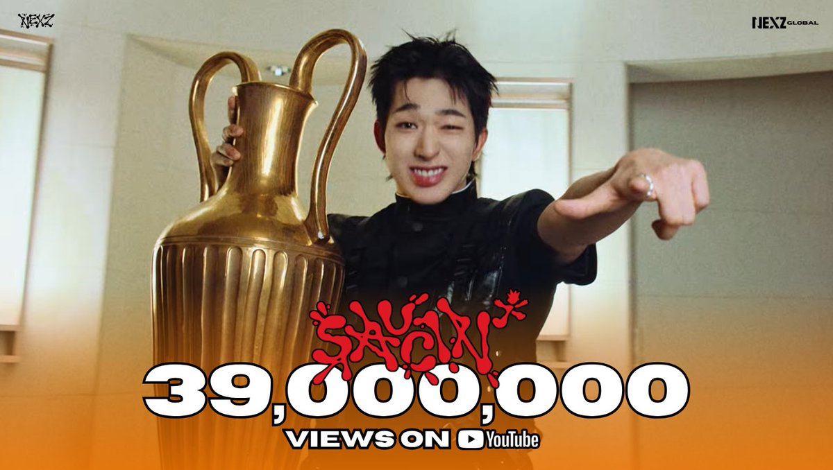 NEXZ_GLOBAL's tweet photo. #NEXZ's SAUCIN' MV has surpassed 39,000,000 views on YouTube ! 🍅

NEX2Ys, Let's keep up the momentum and continue streaming as much as we can! 💪

🥫 SAUCIN' M/V
🔗https://t.co/o2Kf3iYMGT

#SAUCIN #NEXZ_SAUCIN
#NEXZ #넥스지 #ネクスジ
@NEXZ_official https://t.co/jMywrl2riM