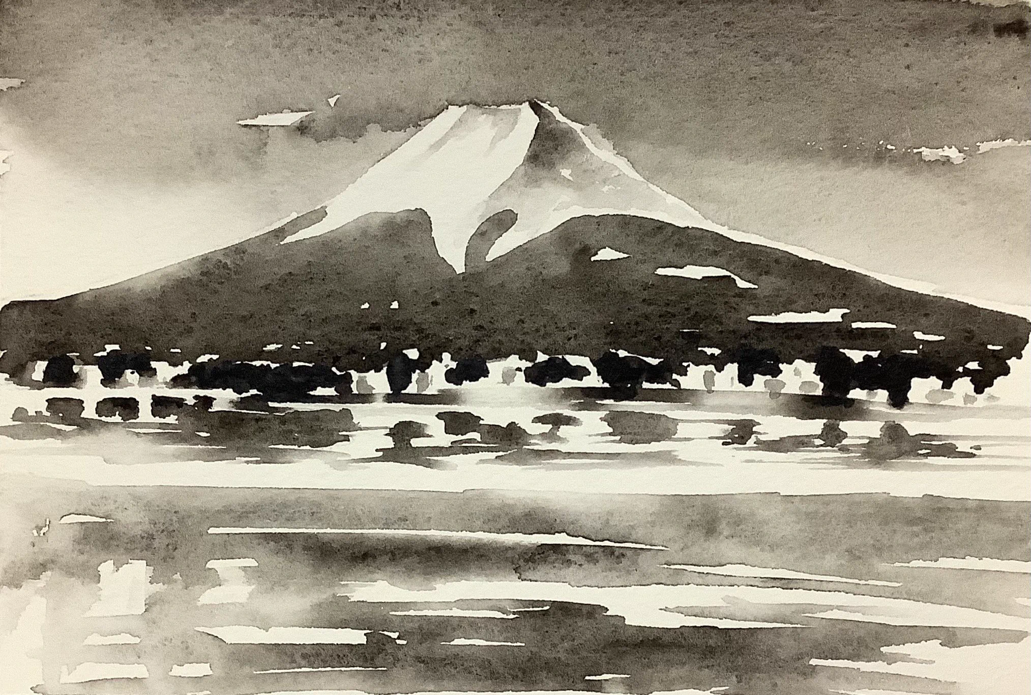 水彩画 ジクレー版画「災除川と白壁土蔵」（うきは市吉井町） This is
