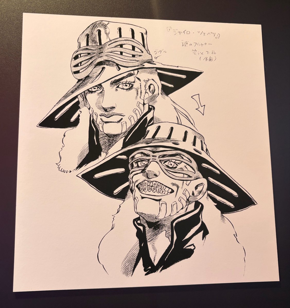 yukichhheee's tweet photo. ジョジョキャラバン展示
スティールボールラン連載前の設定資料
『ジャイロ・ツェペリ』
笑うと下品な謎のアウトローとのことですが名前が『ツェペリ』なので荒木先生の中ではこの頃すでに彼の運命は定まっていたのかもしれません https://t.co/mDcEP59rOD