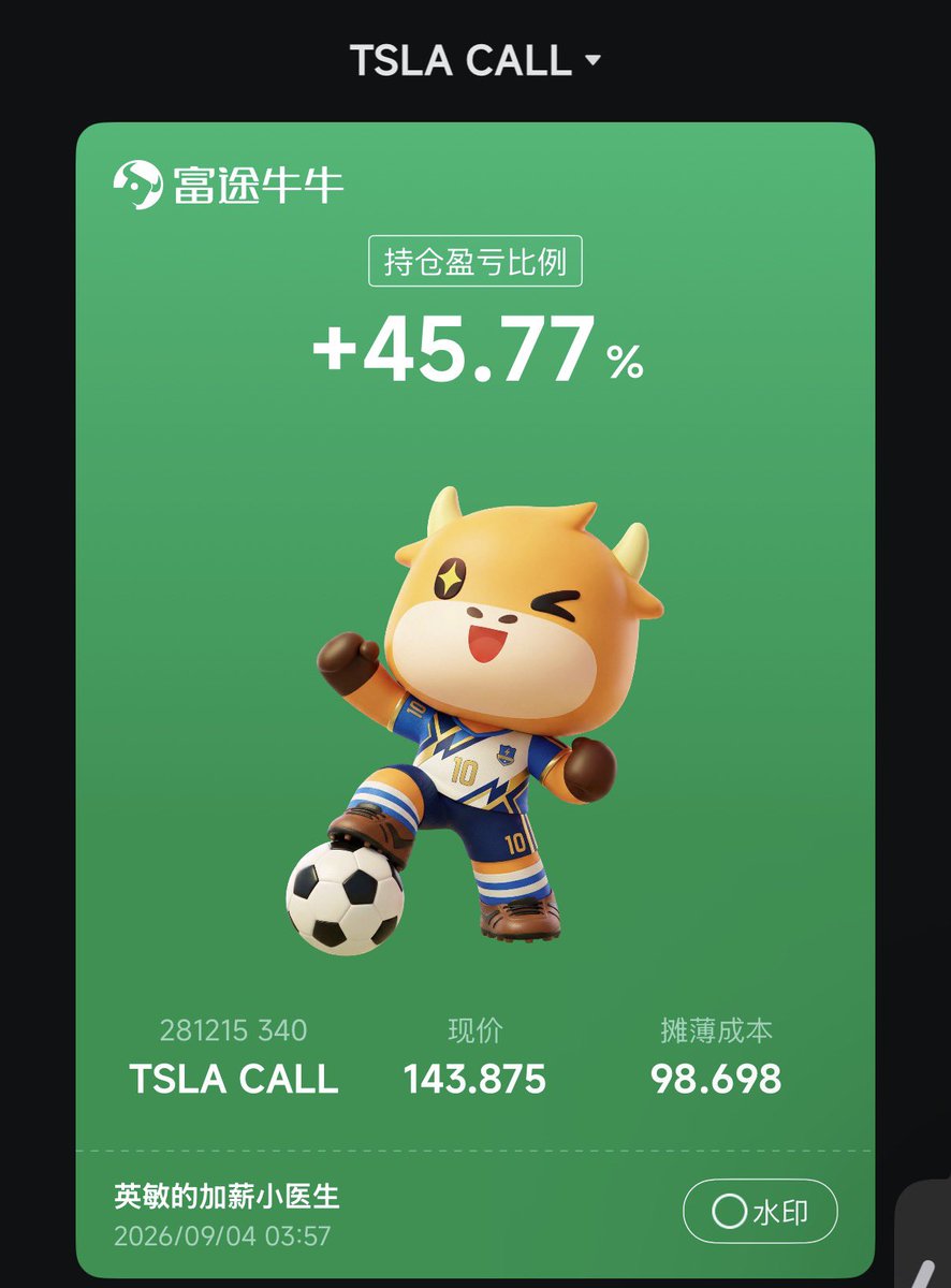 DeGeAustralia's tweet photo. TSLA CALL 大涨 https://t.co/vDvdfOhFQ1